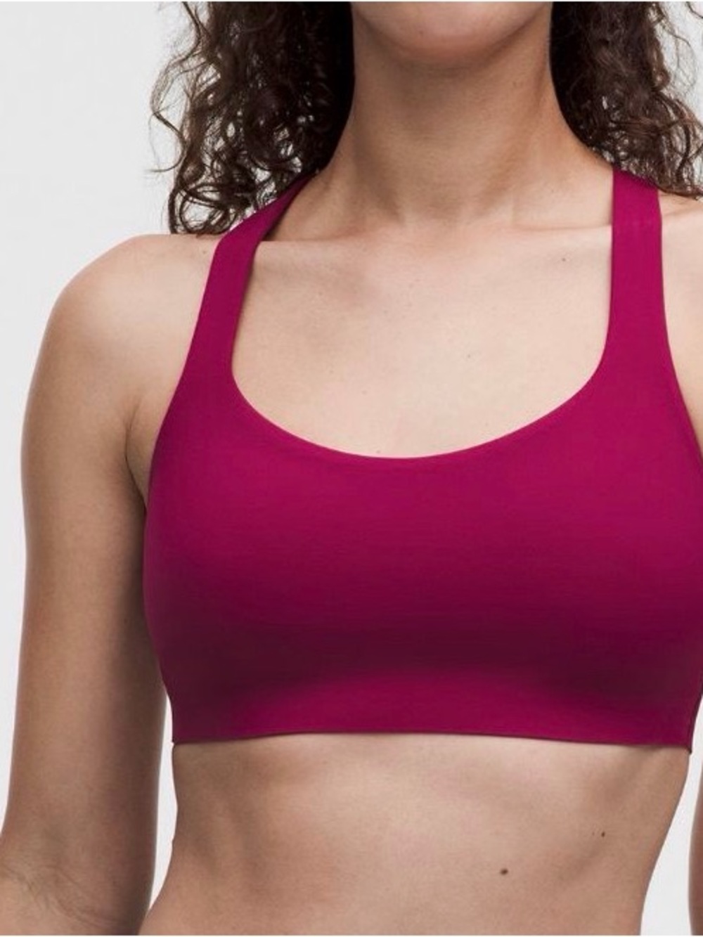 lululemon FlexyFlex Strappy Yoga Sports Bra Burgundy L/XL A-C Crossback